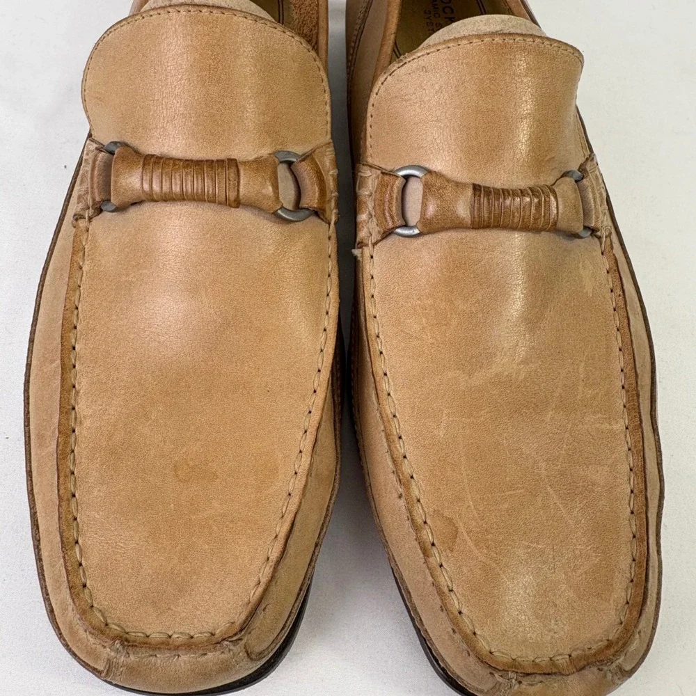 Rockport Mens Classic Horsebit Tan Leather Slip On Loafer‎ Shoes APM 1180D 10.5
